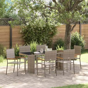 Kert étkező szett 7 pcs Szürke 190 x 80 x 75 cm polirattan