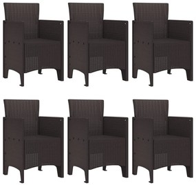 7 részes Kert Étkező Garnitúra Barna Poly Rattan
