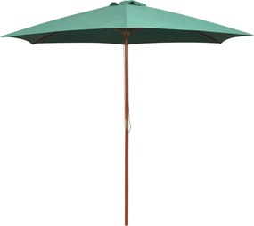 vidaXL zöld napernyő fa rúddal 270 x 270 cm