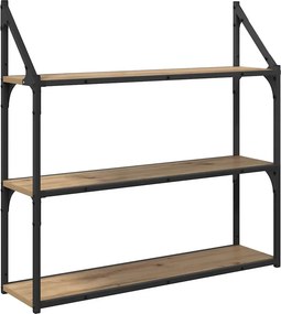 vidaXL Falpolc polcokkal Artisan tölgy 80 x 21 x 78,5 cm Faanyag