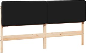 vidaXL Kárpitozott fejtámla Barna és fekete 180 cm Tömör fenyőfa