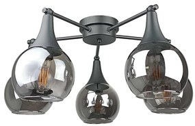 Felületre szerelhető csillár STAR 5xE27/60W/230V fekete/füstös fekete