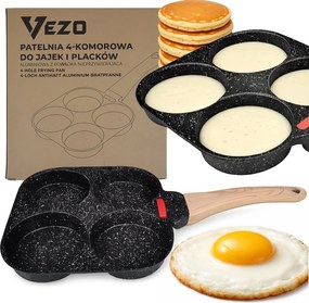 Vezo 4 Kamrás Tojás- És Palacsintasütő Serpenyő Gránit Pancakes Tojáshoz