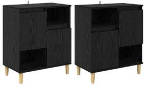 Oldalszekrények 2 pcs Fekete tölgy 60 x 35 x 70 cm Faanyag