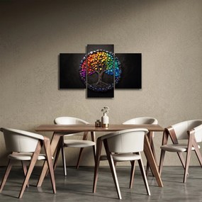 Kép – Fa színes szívekkel (90x60 cm)