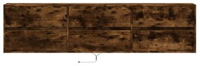füstös tölgy falra szerelhető TV-szekrény LED-del 180x31x45cm