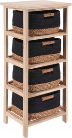 Fürdőszobai polc fekete 4 szintes Zinko tartós klasszikus tengeri fű