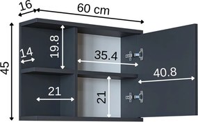 Fürdőszobaszekrény, 60 cm – TR283VLN1161