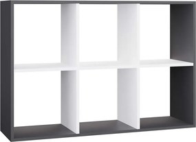 Malax 2x3 polc, 110x75x30 cm, antracit-fehér