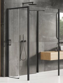 New Trendy Prime Black zuhanykabin 120x100 cm négyszögletes fekete félmatt/átlátszó üveg K-1355