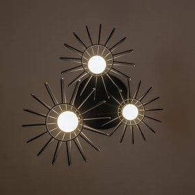 SOLANO kábeles csillár 3xE27/15W/230V fekete/arany