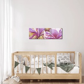 Kép - Magnólia virágok (órával) (90x30 cm)