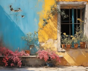 Poszter 50x40cm Napsütötte utca