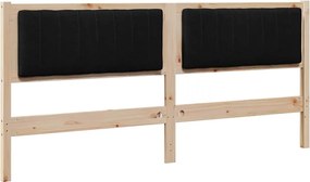 vidaXL Kárpitozott fejtámla fejtámlával Barna 180 cm Tömör fenyőfa