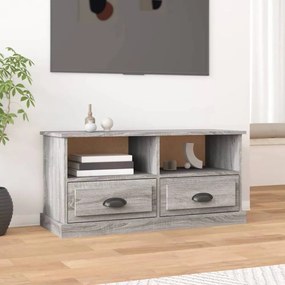 Szürke sonoma színű szerelt fa TV-szekrény 93x35,5x45 cm