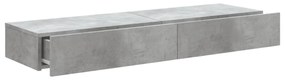 2 db betonszürke TV-szekrény LED-lámpákkal 60x35x15,5 cm
