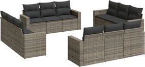 vidaXL 12 részes szürke polyrattan kerti ülőgarnitúra párnákkal