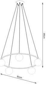 Sollux SL.1214 - Csillár zsinóron YOLI 5xG9/8W/230V fekete