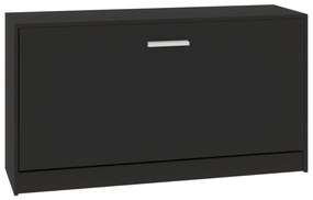 fekete szerelt fa cipőtároló pad 80 x 24 x 45 cm