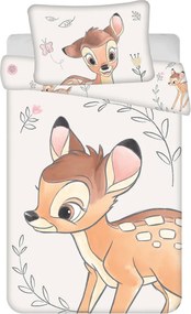 Disney Bambi Beige gyerek, ovis ágyneműhuzat 100×135cm, 40×60 cm