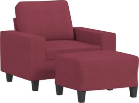 vidaXL bordó szövet kanapéfotel lábtartóval 60 cm
