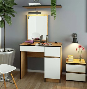 Fésülködőasztal  Pritha (tölgy craft + fehér). Akció -11%. 1070915