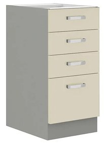 Alsó konyhaszekrény fiókokkal Metaluna 40 D 4S BB (szürke + fényes krém) . 1103340