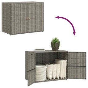 szürke polyrattan kerti tárolószekrény 100 x 55,5 x 80 cm