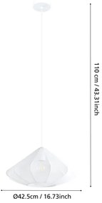 Eglo 43997 - Csillár zsinóron DOLWEN 1xE27/40W/230V átm. 42,5 cm fehér