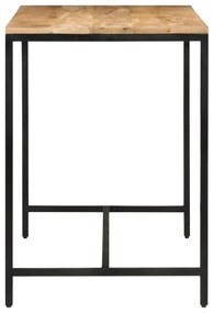 Tömör nyers mangófa és vas étkezőasztal 110 x 55 x 75 cm