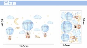 Falmatrica "Hőlégballonok állatokkal 2" 140x80 cm