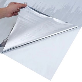 ezüst PVC tükröző statikus napsugárzás elleni fólia 45 x2000 cm