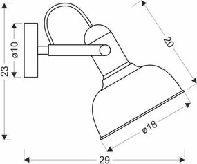 Fali spotlámpa RENO 1xE27/40W/230V fekete