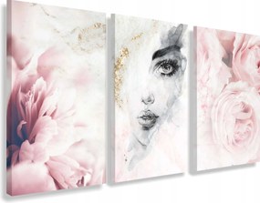 Vászonkép falra a nappaliba pasztell kép Rózsa Nő 90x180