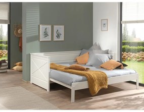 Fehér gyerekágy kihúzható pótággyal 180x200-90x200 cm PINO – Vipack