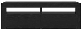 fekete tölgy szerelt fa TV-szekrény LED-ekkel 120x35x40 cm