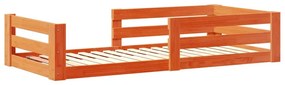 viaszbarna tömör fenyőfa ágy matrac nélkül 70 x 140 cm