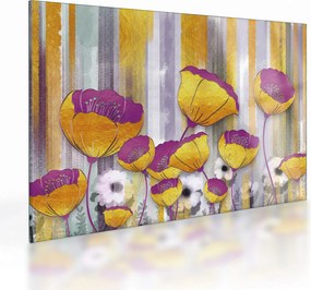 Kép - Virágok illusztrációja (üvegen) (70x50 cm)