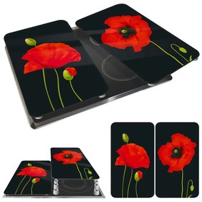 Edzett üveg tűzhely fedőlap szett 2 db-os 52x30 cm Poppy – Maximex