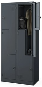 „L” típusú fémszekrény JULIA, 800 x 1850 x 450 mm, antracit