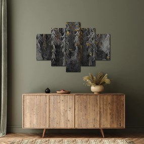 Kép -Fűzfa gallyak fekete háttérrel (150x105 cm)