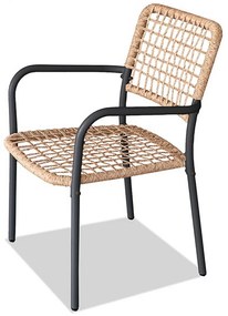 Autronic erkélygarnitúra 1+2, fém, polirattan,natúr, AZ-L1103 NAT