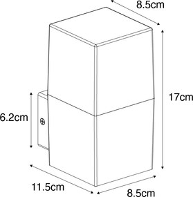 Modern kültéri fali lámpa szürke IP44 - Denmark