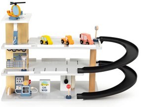 Nagy fa garázs lifttel autók helikopter autómosó