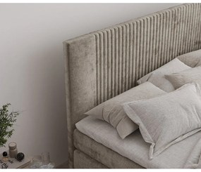 Világosbarna ágyneműtartós boxspring ágy 180x200 cm Bergamo – Maison de Rêve
