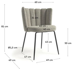 Szürke étkezőszék szett 2 db-os Aniela – Kave Home