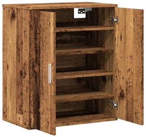 antik fa színű szerelt fa cipősszekrény 60 x 35 x 70 cm
