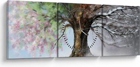 Kép - Négy évszak fája (órával) (90x30 cm)
