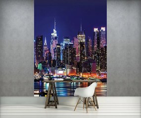 New York éjjel poszter, fotótapéta, Vlies (184x254 cm, álló)