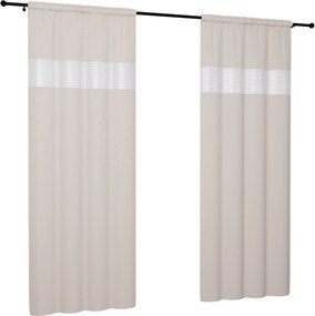 Kész függöny cirkónia kövekkel 145x240 szalagon, ráncolóval, sima matt függöny